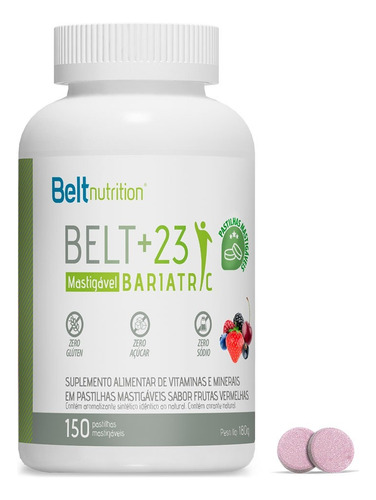 Multivitamínico Belt +23 Bariatric 150 Pastilhas Mastigáveis Sabor Frutas Vermelhas