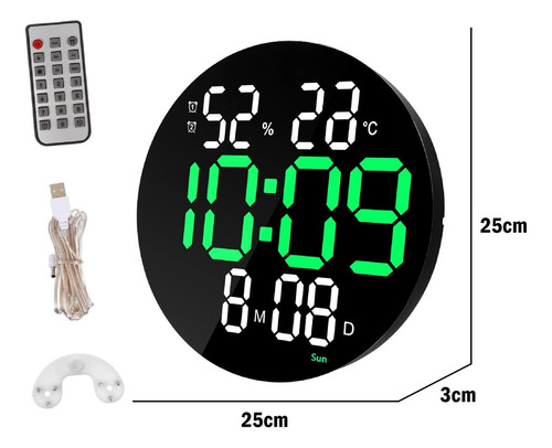 Reloj De Pared Led Moderno Digital Circular