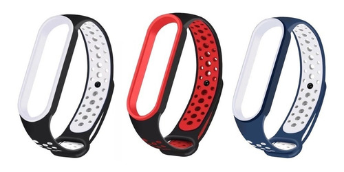 3 Pulseira P/ Mi Band 5/6/7 P/ Amazfit Band 5 Sport Colorida