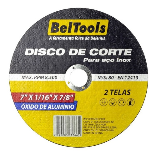 Disco De Corte Aço Inox 7 X 1,6 Beltools 10 Unidades