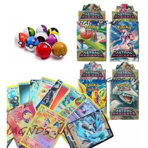 Pack Cartas Pokémon Tcg Sword & Shield 100 Cartas + Pokebola