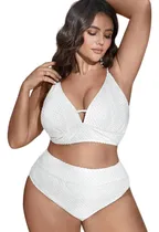 Comprar Bikini Tankini Ropa De Baño Curvy Plus Size Beige Mujer