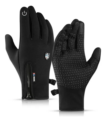 Luva Térmica Impermeável Para Ciclismo E Moto Com Touch Scre Preto Lisa G