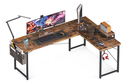 Odk L Shaped Desk, 66  Computer Corner Desk, Gaming Desk, H.