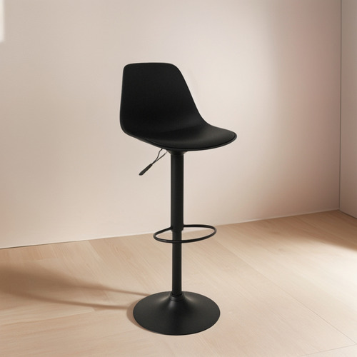 Banco Alto Eames 1 Pz Para Barra Y Cocina Minimalista Hogar Acabado De La Estructura Galvanizado Color Negro
