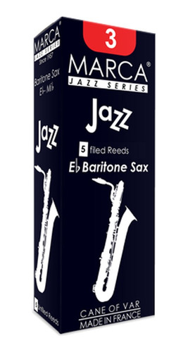 Cañas Marca Modelo Jazz Para Saxo Baritono Caja 5 Unidades