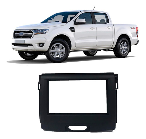 Moldura Painel 2din Ford Ranger 2016 A 2021 Preta