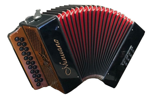 Acordeon Minuano 8 Baixos 21 Botões Gaita / Sanfona Preta