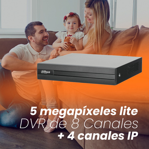 Kit Cronos Dvr Dahua Xvr1b08hv2-i-p500 8 Canales 5mp Lite Wizsense +hdd 500gb H.265+. Soporta 8 Canales + 4 Ip Hasta 12 Canales Ip Smd Plus Xvr1b08h Búsqueda Inteligente De Humanos Y Vehículos Cctv