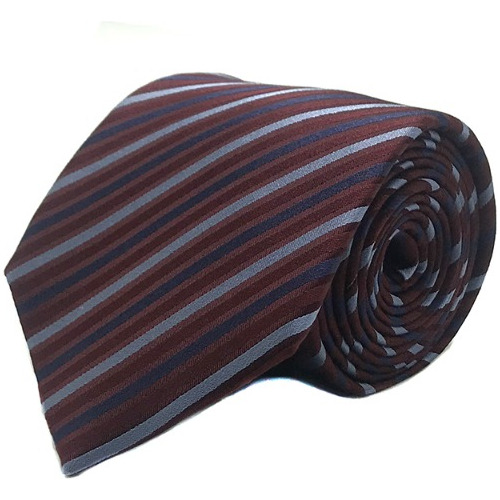 Corbata Seda Diseño Rayas Burdeo 8cm 975