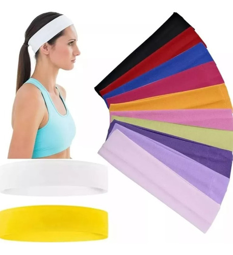 Vincha Bandana Diadema Elástica Deportiva Colores Unisex