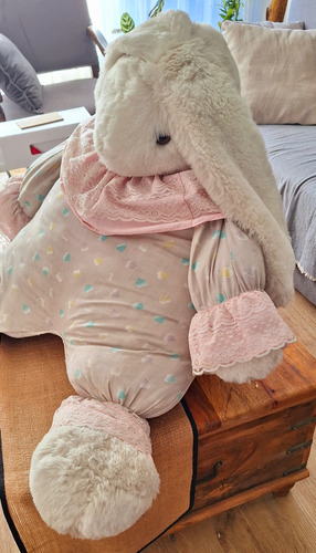 Muñeco Peluche Almohadon Infantil Coneja Gigante Liquido! Rosa Claro (Usado)