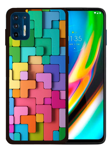 Funda Moto G9 Plus Tetris De Colores Tpu/pm Uso Rudo