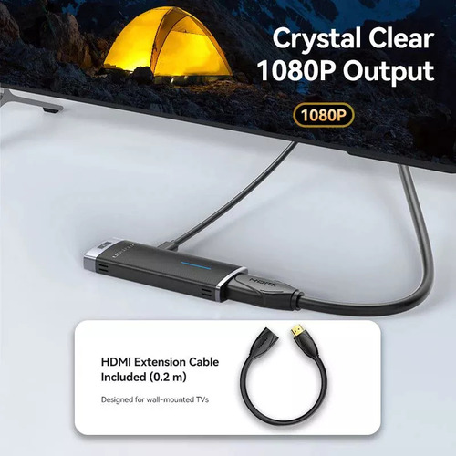 Transmisor Adicional Hdmi Inalambrico Vention ADCB0-TX Wireless Color Negro