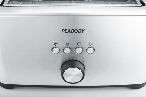 Imagen 4 de 6 de Tostadora Peabody 2 Ranuras Xl Acero Inox Pe-t1450xl