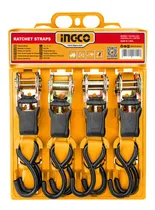 Comprar Set 4 Eslingas de Amarre con Trinquete y Ganchos S 650kg 6m