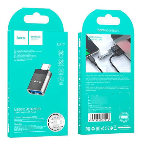 Imagem 4 de 6 de Adapitador Tipo-c Para Pen Drive E Notebook Hoco Ua17