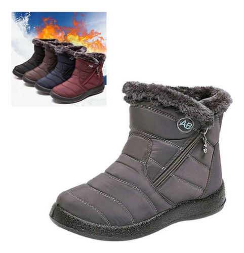 Anriy Bota Forrada C/ Pelos Impermeable Frío Extremo