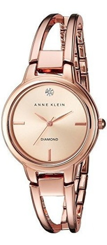 Reloj De Brazalete Abierto Con Tono Dorado Y Rosa De Diamant