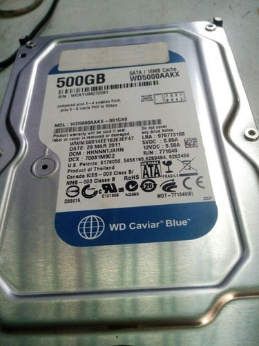 Imagen 1 de 3 de Disco Duro Pc 500gb