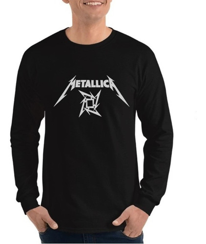 Polera Metallica Manga Larga