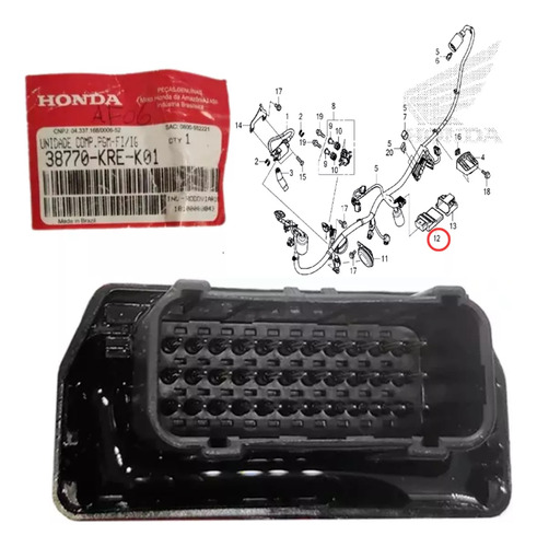 Módulo Injeção Nxr Bros160 Edd 18/21 38770-kre-k01 Honda