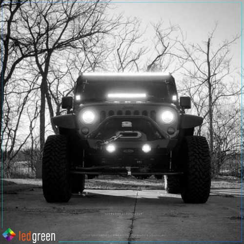 Imagem 5 de 8 de Farol Auxiliar Barra 7d Led 504w Carro Jeep Jipe Offroad Utv