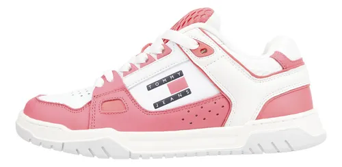 Tenis Rosa Estilo Skater Con Texturas Mixtas Tommy Hilfiger