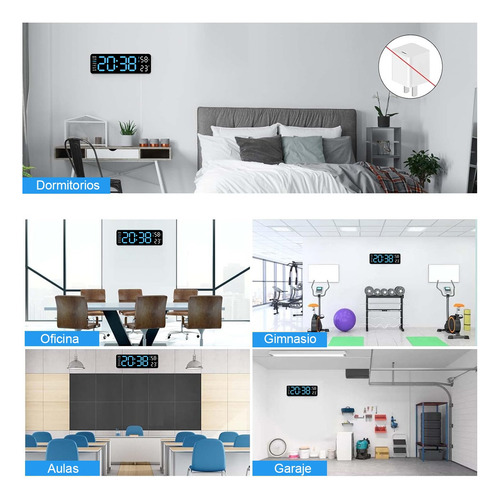 Reloj De Pared Digital Led Con Termómetro, Fecha,alarma