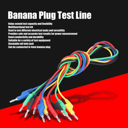 J70054 Doble Linterna Conector Banana Cable De Prueba Seguro