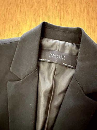 Blazer Clásico Mujer Zara Poliéster Negro (Usado)