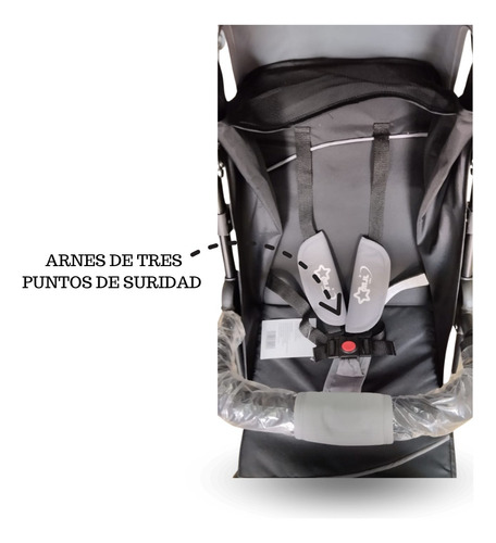 Carriola Con Porta Bebé Para Automóvil Gris Negro