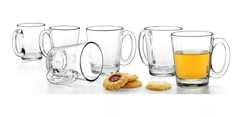 Juego De 6 Tazas De Vidrio Para Café Cristar De 227 Ml Transparente