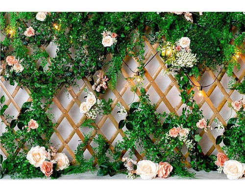 Fundo Fotográfico Newborn Treliça Floral 2,2x1,5m - Fdm-03