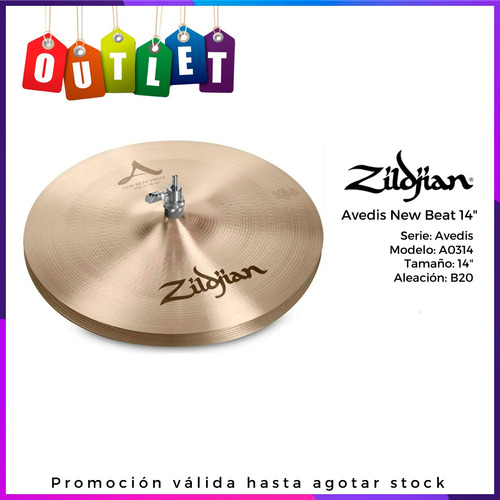 Platillo Zildjian Avedis Hi Hat New Beat 14 A0133 Outlet  (Reacondicionado)