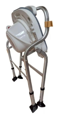 Silla Comodo Ducha Aluminio De Lujo Gris