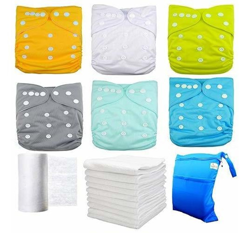 Lilbit Ajustable 6 Pañales De Tela Para Bebés, 6 Insertos, F