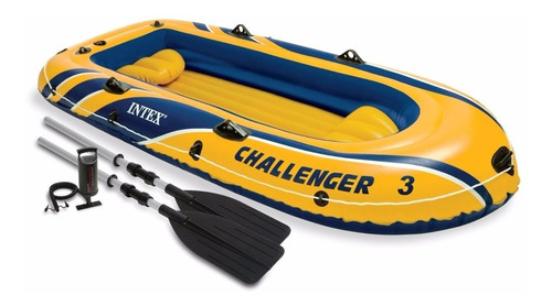 Bote Gomón Inflable Intex 68370 Challenger 3 Personas Set