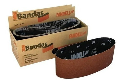 Lija Banda 21 X 4 PuLG  X-86  060 Marca: Fandeli Paq: 5pz