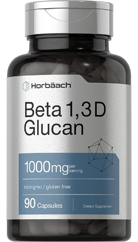 Beta Glucano 1, 3d 1000mg Horbäach 90 Capsulas Sabor Neutro