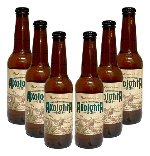 Six Pack Cerveza Monstruo De Agua Axolotita Lager 355 Ml