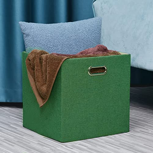 Cubo De Almacenamiento Plegable, Juego De 4, Verde Hierba