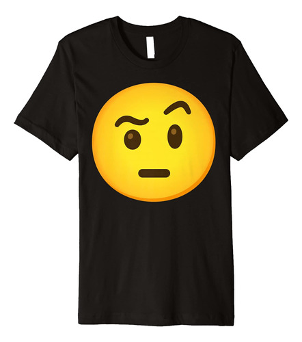 Camiseta Premium Con Cara De Emoticono Y Ceja Levantada