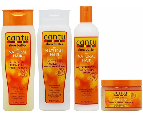 Cantu Champú Crema Limpiadora + Acondicionador + Crema Act.