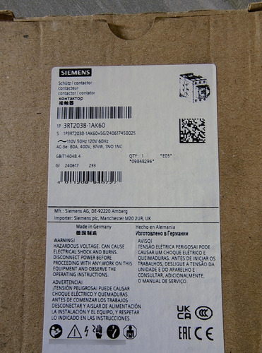 Contactor Siemens Sirius 3rt-2038 37kw