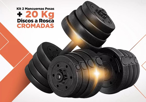 Kit Mancuernas + 20 Kg De Discos Pesas A Eleccion Cromadas