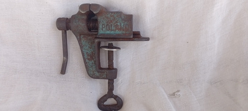Torno Mini Morsa Antiga Poland Unica A Venda 13 Cm Funciona (Usado)