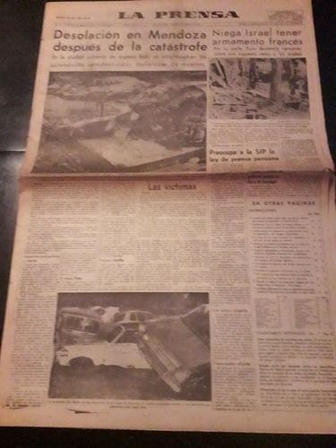 Diario La Prensa Catástrofe En Mendoza 6 De Enero De 1970