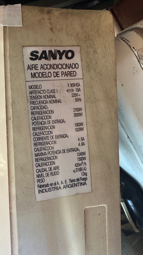Aire Acondicionado Sanyo Para Repuesto Blanco (Usado)