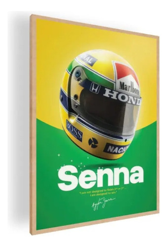 Cuadro Decorativo  Poster Casco Ayrton Senna 30x42 Mdf